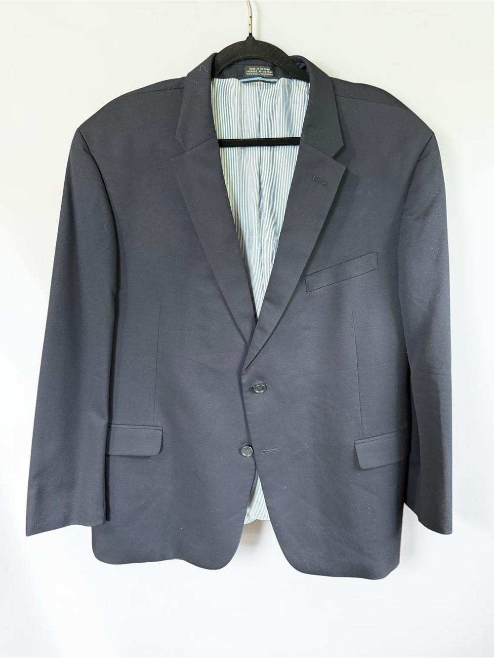 Tommy Hilfiger Navy 100% Wool Blazer 48S Men's 2 Button Sport Coat Old Money
